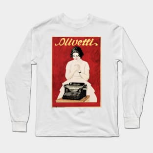 OLIVETTI Typewriter Writing Machine by Artist Marcelo Dudovich Italian Advertisement Poster Long Sleeve T-Shirt